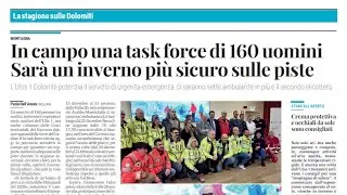 Soccorsi, 160 sulle piste. Operativa da oggi la task force. La rassegna di venerd&igrave; 20 dicembre 2024