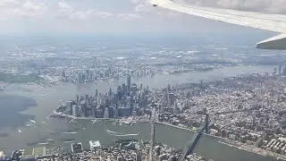 Airplane Landing at LaGuardia Airport NYC