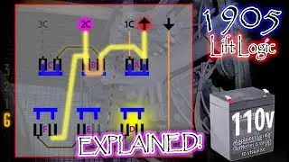 ELEVATOR FROM 1905 - Explaining the logic + floor selector in action.