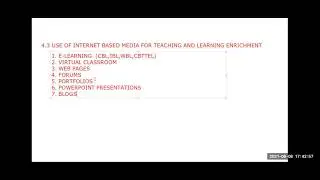 4.3 Use of Internet Based Media for Teaching and Learning Enrichment