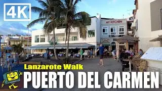 LANZAROTE Playa Chica to Puerto del Carmen Harbour - 4K Walking Tour