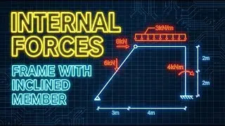 How to Solve Frames with Inclined Members. Step-by-Step Internal Forces Calculation.