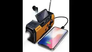 FosPower Emergency Solar Hand Crank Portable Radio.