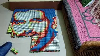 Happy birthday Hrithik Roshan (portrait with 500 Rubik's cube)