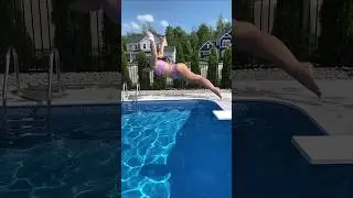 Fancy Diving Jumps off Diving Board in Pool #jump #diving #board #pool #short