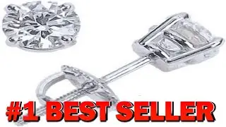 1.25 Carat Ideal Cut Diamond Stud Earrings 14K White Gold Round Brilliant - B0184RZ60O