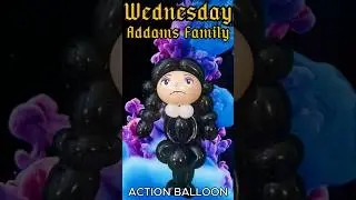 Wednesday (Addams Family) Balloon by Action Balloon #wednesday #addamsfamily #wednesdaydance #shorts