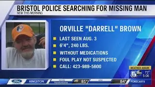 Bristol, Tenn. PD asks public for help in locating missing man last seen August 3