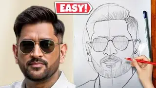 MS Dhoni drawing | How to draw MS Dhoni outline drawing