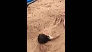 Sand spa with Freya.