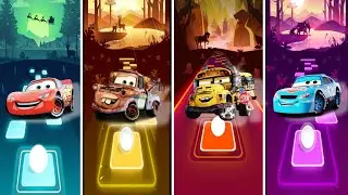McQueen & Mater🆚Miss Fritter🆚Dinoco | Ultimate Tiles Hop Battle