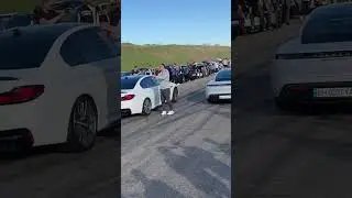 BMW M5 f90 vs Porsche Taycan turbo s. #bmw #dragracing #turbo #porsche #taycan