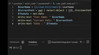 How to get User Name Current Path and Date with PowerShell