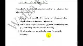 (Definition of Subgroup, Trivial and Non-Trivial Subgroups (Group Theory