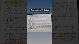 short notes of BT Cotton #biologynotes #biology