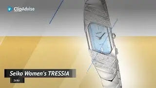 Seiko Women's Tressia Solar Silvertone Watch With Mother Of Pearl Dial And Diamond Accents