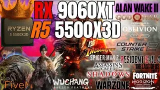 Ryzen 5 5500x3D + RX 9060 XT - Testes em Games 1440P