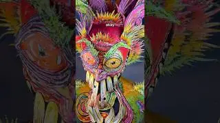 CRAZY FUN Rainbow Jackalope Makeup!!!🌈 #rainbowcolors #funmakeup #funlook #beautytips #artwork