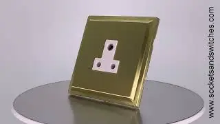 Art Deco Screwless Satin Brass Sockets and Switches