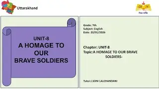 (07th English UK)A HOMAGE TO OUR BRAVE SOLDIERS