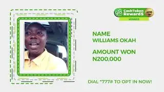 Glo CashToken Rewards N200,000 Winner