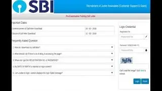 sbi clerk pre training admit card 2018
