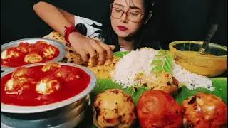 Rice 🍚 Spicy Eggs Curry 🥚 Dal 😋 Defferent type of Varta 😋 Mukbang 