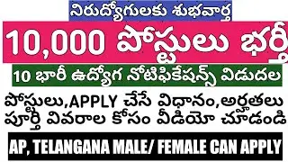 Top 10 Government Job Vacancy in August 2020 | Telangana Jobs 2020 | AP Jobs 2020 | jobs in telugu