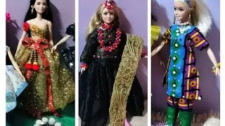Barbie princess makeover transformation 3 stylish outfit 👗 making #fashion #barbie 