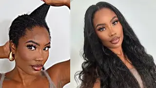 CLIP INS ON SHORT 4C HAIR?! - Installing Kinky Straight Clip-Ins for a Natural Look ft. Curls Queen