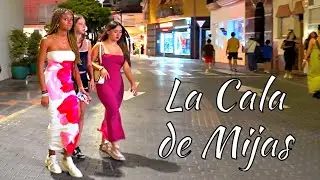 🐗 Wild Boars Join the Nightlife in La Cala de Mijas Town🌙 A Beautiful Night on Costa del Sol [4K]