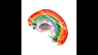 Rainbow Acrylic 90s Hair Claw Clip - Non-Slip, Strong Hold for All Hair