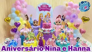 FESTA DE ANIVERSÁRIO DAS GÊMEAS NINA E HANNA #disney #disneyprincesses