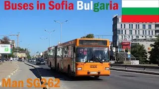 Buses in Sofia Bulgaria | Man SG262 *Loud Retarder* | Line 78