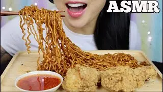 ASMR FRIED CHICKEN + SPICY NOODLES (EATING SOUNDS) NO TALKING | SAS-ASMR