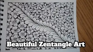 Beautiful two type flower Zentangle Art 🌸 #arttutorial #zen #doodleart #drawing #relaxing 