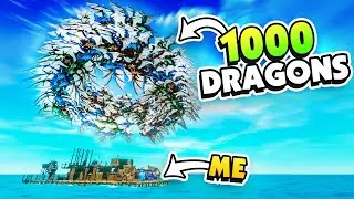Feeding 1000 DRAGONS on My Raft - Raft Mods