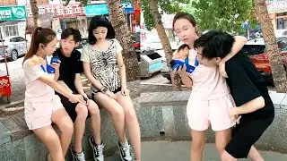 【大美乐户外社牛女】户外美女互动 #街头搭讪 #美女主动搭讪路人 Outdoor beauty interaction #Flirting #Beautiful women