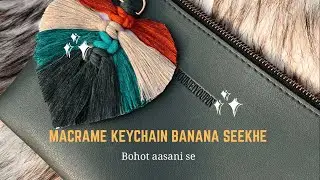 Dil k shape me macrame keychain | beginner level | Heart shape macrame keychain | #macrame #keychain