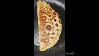 Cheesy eggs tortilla breakfast. 