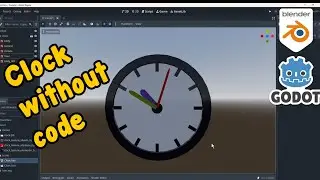 Godot Tutorial - Rotate 3D clock hands without any code, just use simple visual Shader