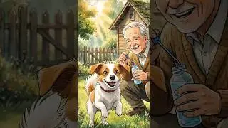 Grandpa & His Puppy | Cozy Ghibli-Style 🐶✨ #ghiblistyle #animation #shorts