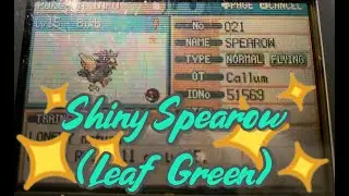 [Live] Shiny Spearow in Pokemon Leaf Green!