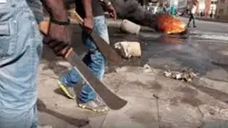CULT CLASH Rugged viking aro-mate aye axe men fight aye axe men jolly 2023 violence