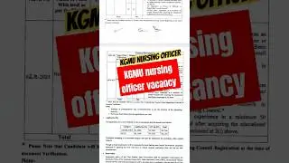 KGMU nursing officer Vacancy | KGMU job #vacancy