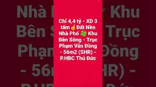 Đất nền nh&agrave; phố khu b&ecirc;n s&ocirc;ng ngay Trục Phạm Văn Đồng. Gigamall Thủ Đức/Đất 4 tỷ hơn #datthocu