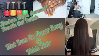 Гель-лак Madam Glam Vegan Gel Polish * Выпрямление утюжком супердлинных густых волос #madamglamgelpolish #longthickhair