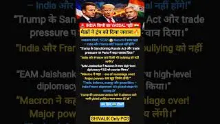 🚨 INDIA किसी का VASSAL नहीं! 🇮🇳 MACRON ने TRUMP को जवाब दिया | Breaking News #shorts