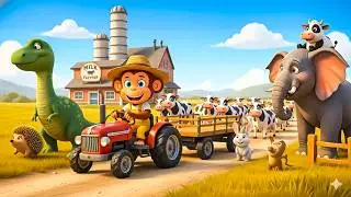 A Peaceful Farm Day as KiKi Guides Dairy Cows to the Milk Factory for Milking 🐒🐄🥛