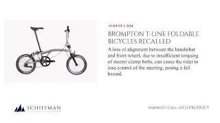Brompton T-Line Foldable Bicycles Recalled
